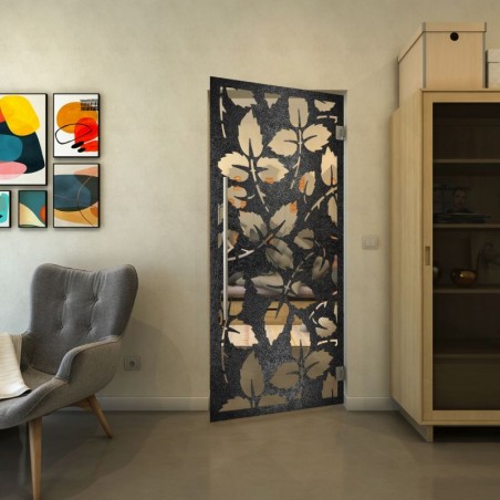 Pendeltür - Fineprint Model 175 Schwarz auf Klarglas