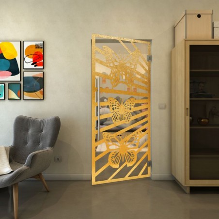 Pendeltür - Fineprint Model 176 Gold auf Klarglas