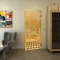 Pendeltür - Fineprint Modell 181 Gold auf Klarglas