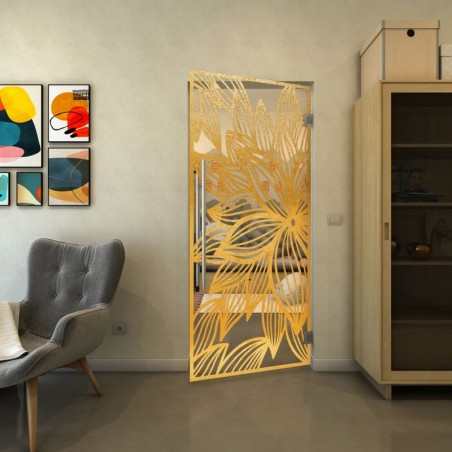 Pendeltür - Fineprint Model 184 Gold auf Klarglas