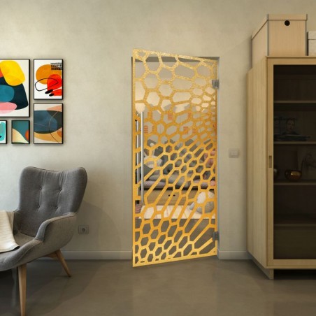 Pendeltür - Fineprint Model 186 Gold auf Klarglas