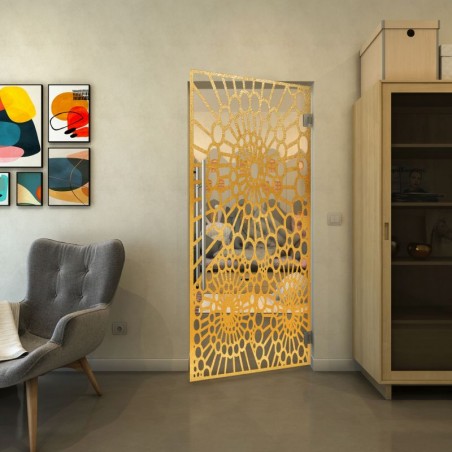 Pendeltür - Fineprint Model 188 Gold auf Klarglas