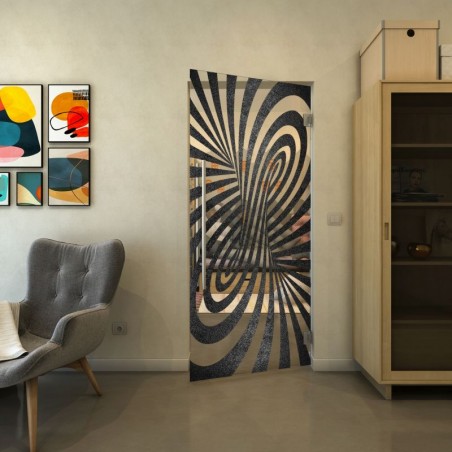 Pendeltür - Fineprint Model 189 Schwarz auf Klarglas