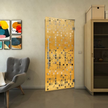 Pendeltür - Fineprint Model 190 Gold auf Klarglas