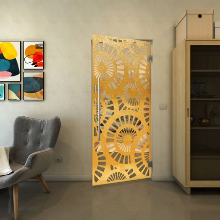 Pendeltür - Fineprint Model 191 Gold auf Klarglas