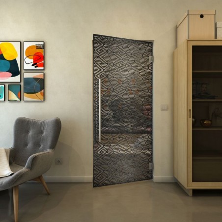 Pendeltür - Fineprint Model 193 Schwarz auf Klarglas