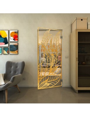 Pendeltür - Fineprint Model 195 Gold auf Klarglas