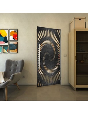 Pendeltür - Fineprint Model 197 Schwarz auf Klarglas