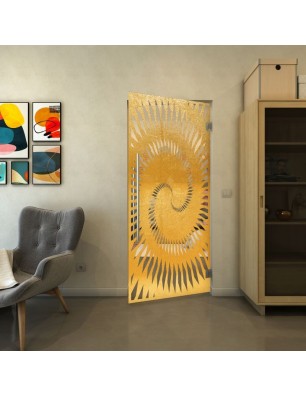 Pendeltür - Fineprint Model 197 Gold auf Klarglas