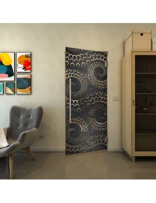 Pendeltür - Fineprint Model 198 Schwarz auf Klarglas