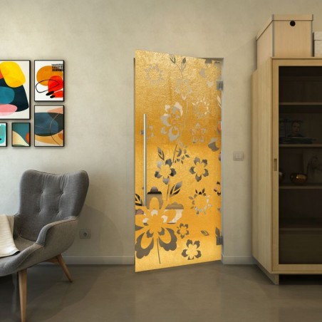 Pendeltür - Fineprint Model 199 Gold auf Klarglas