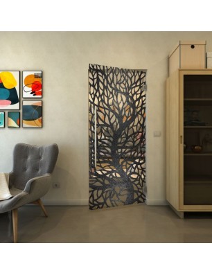 Pendeltür - Fineprint Model 202 Schwarz auf Klarglas