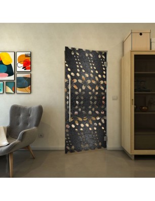 Pendeltür - Fineprint Model 203 Schwarz auf Klarglas