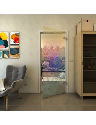 Ganzglastür - Fineprint Model 006 Verlauf auf Klarglas