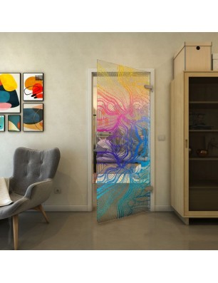 Ganzglastür - Fineprint Model 010 Verlauf auf Klarglas