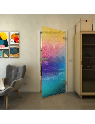 Ganzglastür - Fineprint Model 015 Verlauf auf Klarglas