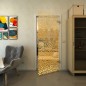 Ganzglastür - Fineprint Modell 016 Gold auf Klarglas Ganzglastür - Fineprint Modell 016 Gold auf Klarglas