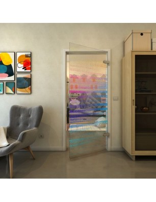 Ganzglastür - Fineprint Model 019 Verlauf auf Klarglas