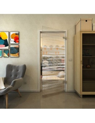 Ganzglastür - Fineprint Model 019 Weiss auf Klarglas