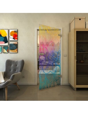 Ganzglastür - Fineprint Model 020 Verlauf auf Klarglas