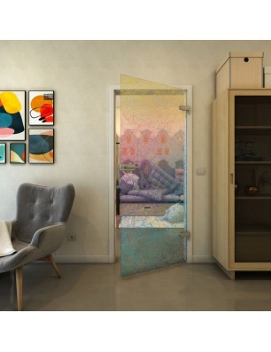 Ganzglastür - Fineprint Model 021 Verlauf auf Klarglas