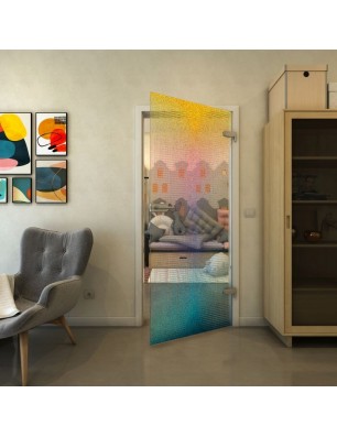 Ganzglastür - Fineprint Model 024 Verlauf auf Klarglas