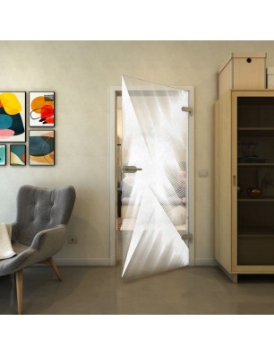 Ganzglastür - Fineprint Model 026 Weiss auf Klarglas