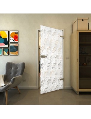 Ganzglastür - Fineprint Model 029 Weiss auf Klarglas