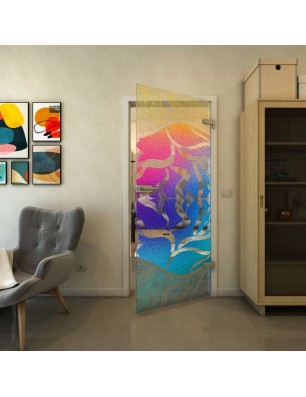 Ganzglastür - Fineprint Model 031 Verlauf auf Klarglas