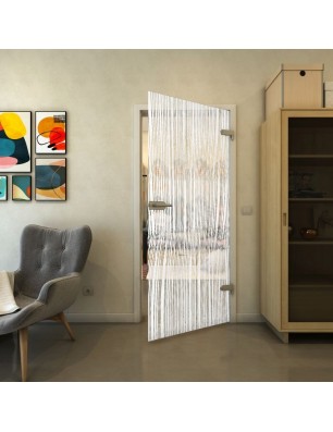 Ganzglastür - Fineprint Model 032 Weiss auf Klarglas