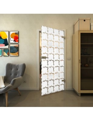 Ganzglastür - Fineprint Model 033 Weiss auf Klarglas