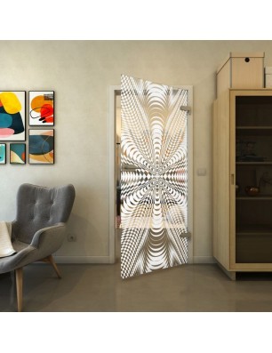 Ganzglastür - Fineprint Model 037 Weiss auf Klarglas