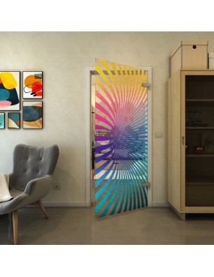 Ganzglastür - Fineprint Model 043 Verlauf auf Klarglas