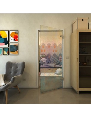 Ganzglastür - Fineprint Model 045 Verlauf auf Klarglas