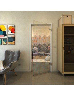 Ganzglastür - Fineprint Model 047 Verlauf auf Klarglas