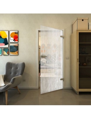 Ganzglastür - Fineprint Model 050 Weiss auf Klarglas