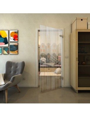 Ganzglastür - Fineprint Model 052 Weiss auf Klarglas