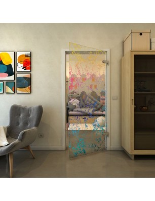 Ganzglastür - Fineprint Model 054 Verlauf auf Klarglas