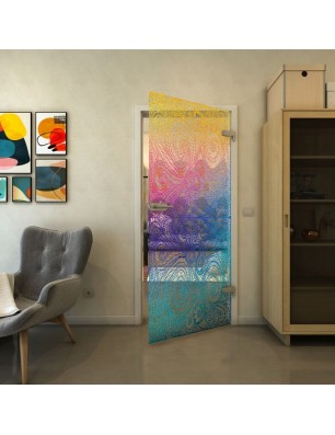 Ganzglastür - Fineprint Model 055 Verlauf auf Klarglas