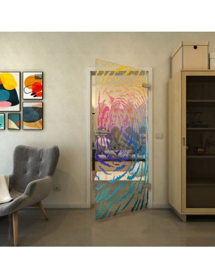 Ganzglastür - Fineprint Model 057 Verlauf auf Klarglas