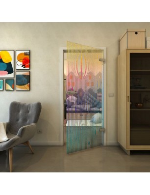 Ganzglastür - Fineprint Model 060 Verlauf auf Klarglas