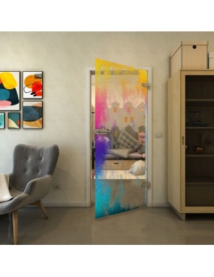 Ganzglastür - Fineprint Model 061 Verlauf auf Klarglas