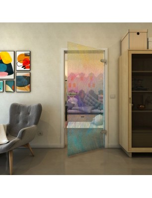 Ganzglastür - Fineprint Model 062 Verlauf auf Klarglas