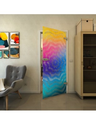 Ganzglastür - Fineprint Model 064 Verlauf auf Klarglas