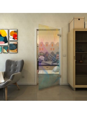 Ganzglastür - Fineprint Model 066 Verlauf auf Klarglas