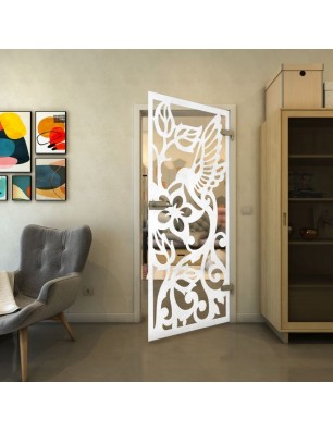 Ganzglastür - Fineprint Model 112 Weiss auf Klarglas