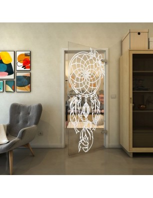 Ganzglastür - Fineprint Model 125 Weiss auf Klarglas