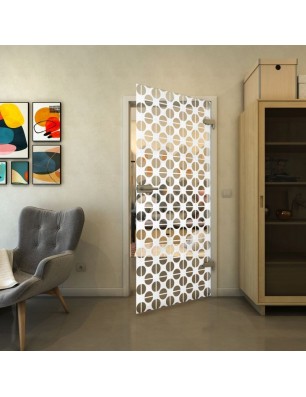 Ganzglastür - Fineprint Model 142 Weiss auf Klarglas