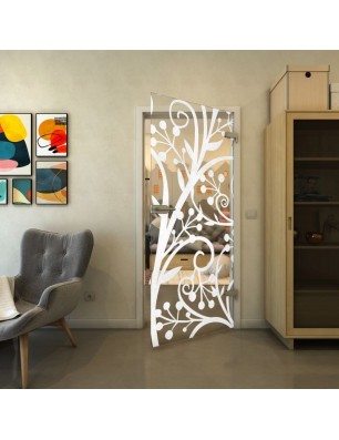 Ganzglastür - Fineprint Model 146 Weiss auf Klarglas