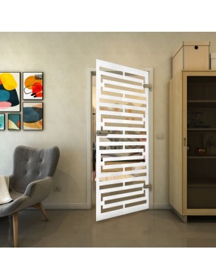 Ganzglastür - Fineprint Model 153 Weiss auf Klarglas